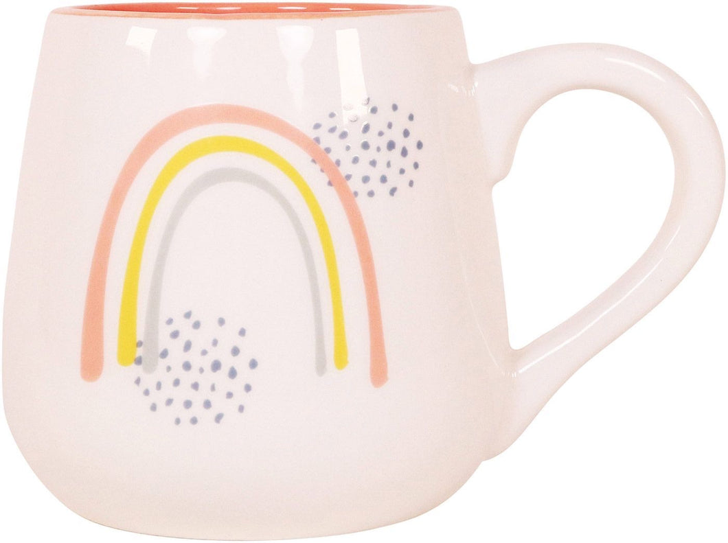 Enjoy Every Moment Rainbow Mug Pink
