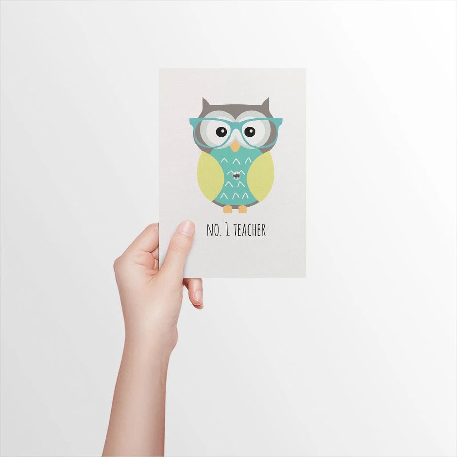 No1 teacher Owl Card